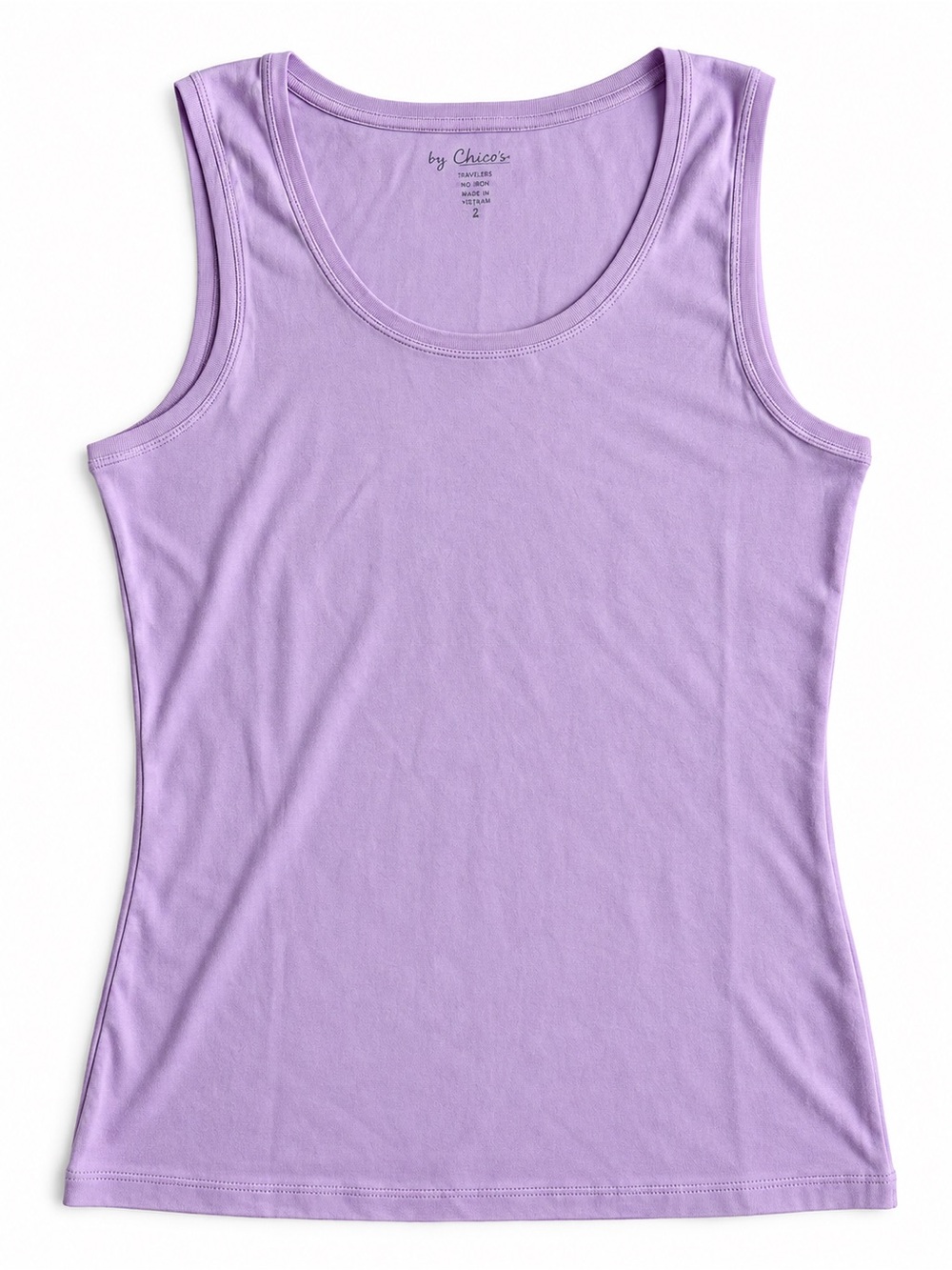 Chico’s 100% Cotton Basic Knit Tank Top Orchid Pink Purple Size 2 (Large)